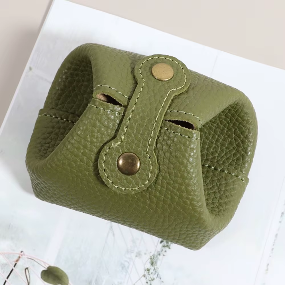 Porte-monnaie Portable en cuir PU de couleur unie, petite taille, rangement de clés de voiture, peti
