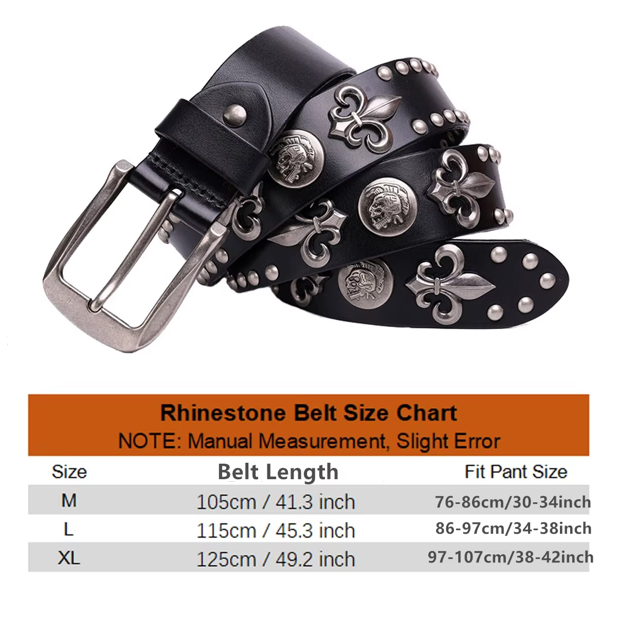 Nouveau cuir véritable métal lourd Rivet Punk ceintures pour hommes Rock goujon Cowboy Ceinture homm