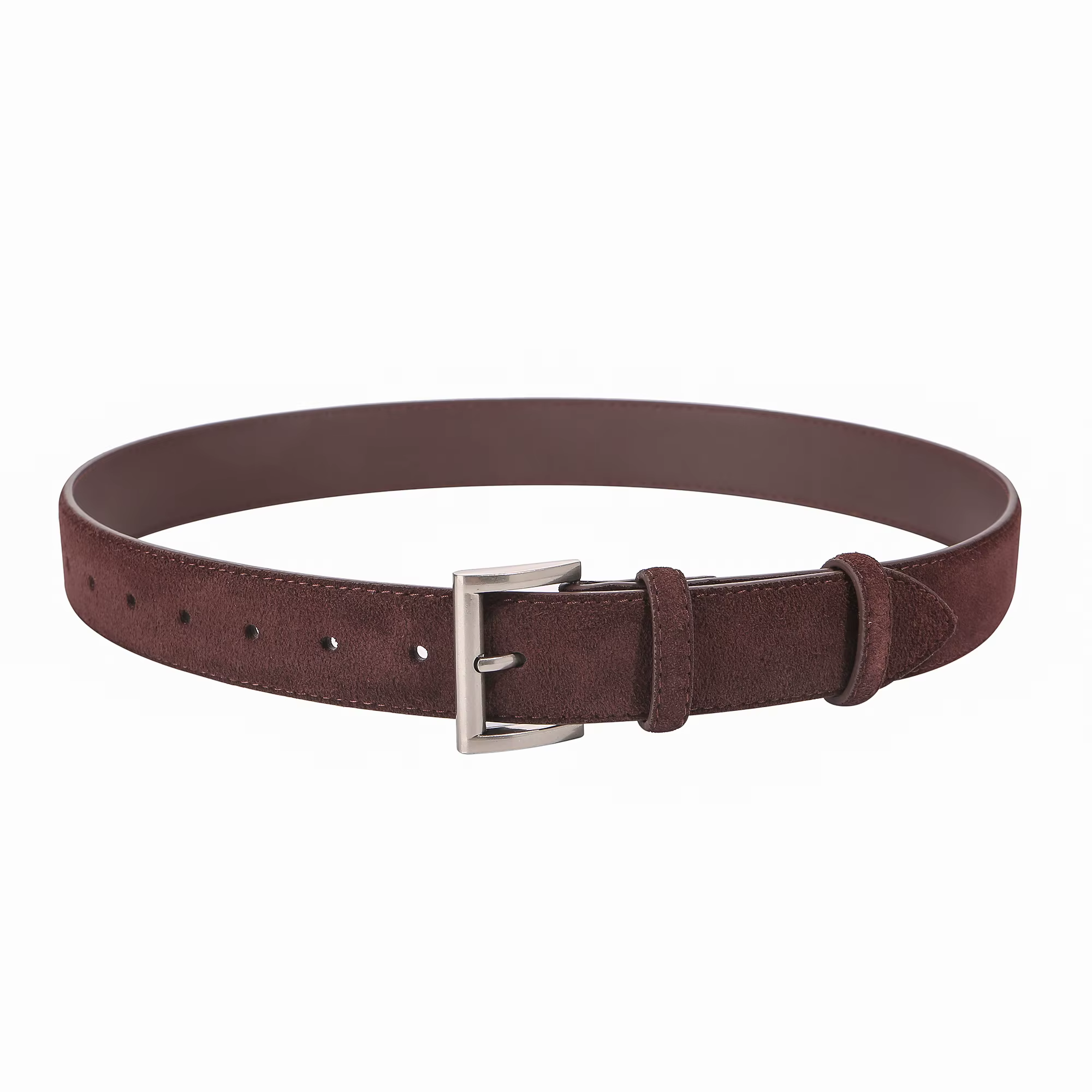 Ceinture en daim élégante pour femmes avec boucle en métal doré ceinture en cuir suédé réglable pour