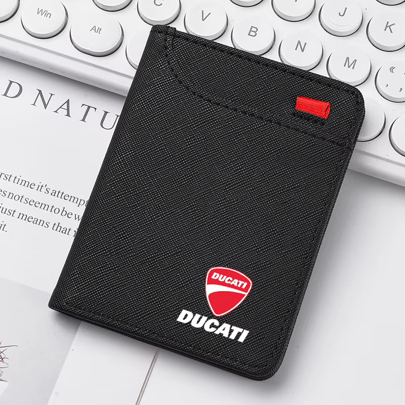 Mini porte-monnaie en cuir pour carte de crédit, portefeuille Portable avec emblème Ducati Monster P