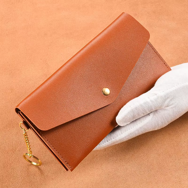 Portefeuille en cuir souple pour femmes, Long portefeuille, pochette pour téléphone portable, porte-