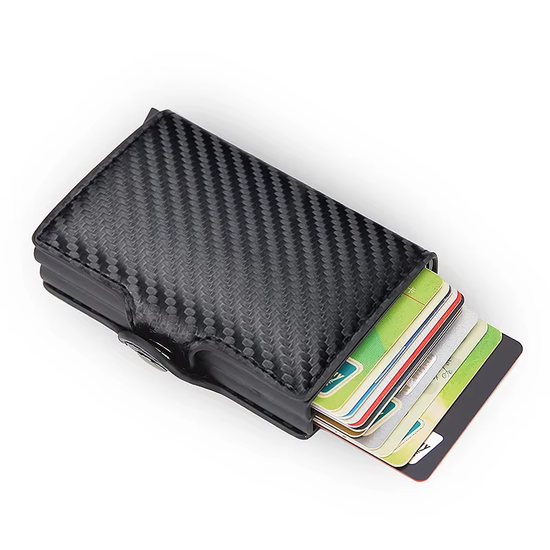 DIENQI Top qualité portefeuille hommes sac d'argent Mini sac à main mâle en aluminium Rfid porte-car