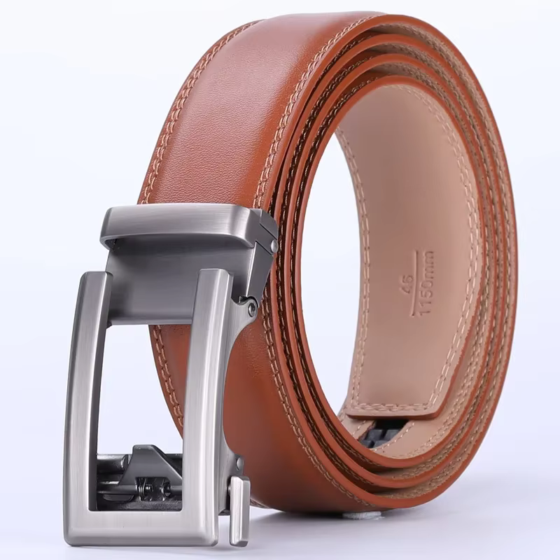 Marron café noir herbe vert hommes Ceinture automatique cliquet boucle marque de luxe en cuir vérita