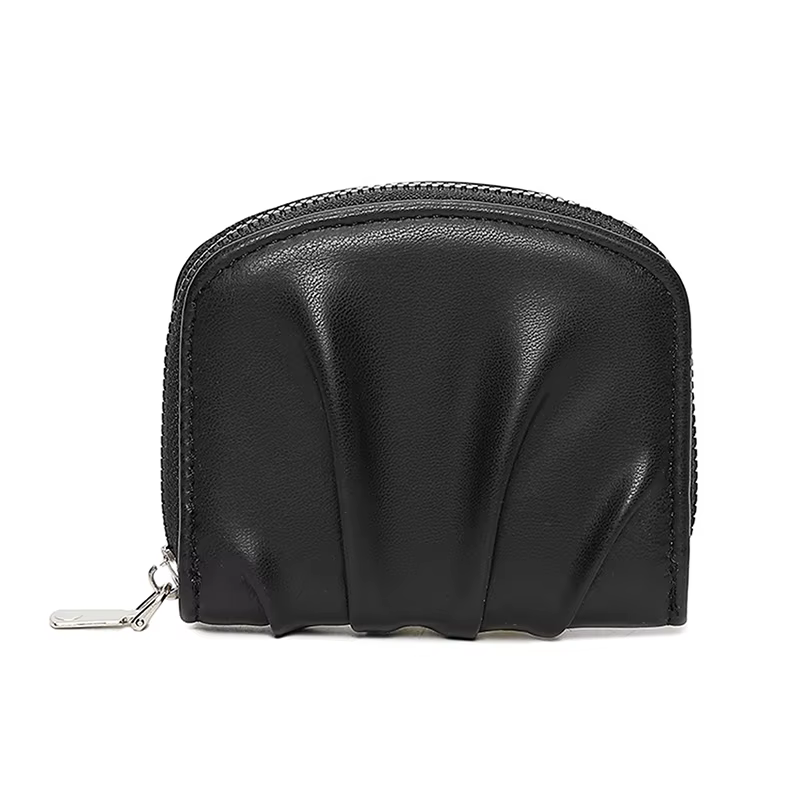 Mini porte-monnaie au Design élégant, couleur unie, polyvalent, Functio, petit portefeuille plissé,