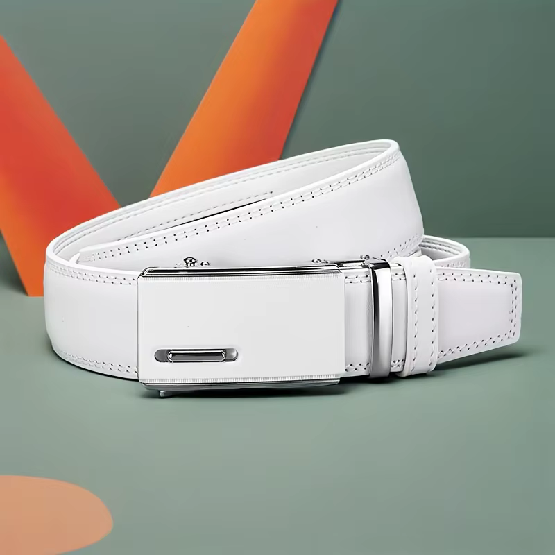 Ceinture en cuir pour homme avec boucle automatique en alliage de style racing, cadeau idéal pour un