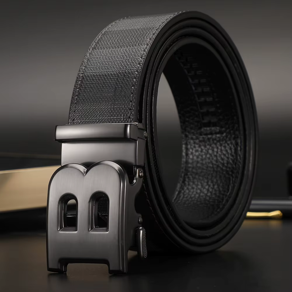 Haute qualité hommes ceinture concepteur en cuir véritable ceintures mâle métal automatique boucle d