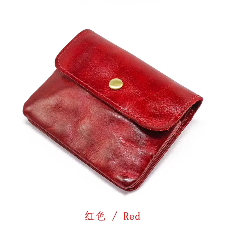 Portefeuille en cuir véritable fait à la main pour hommes et femmes, petit sac à main vintage, porte