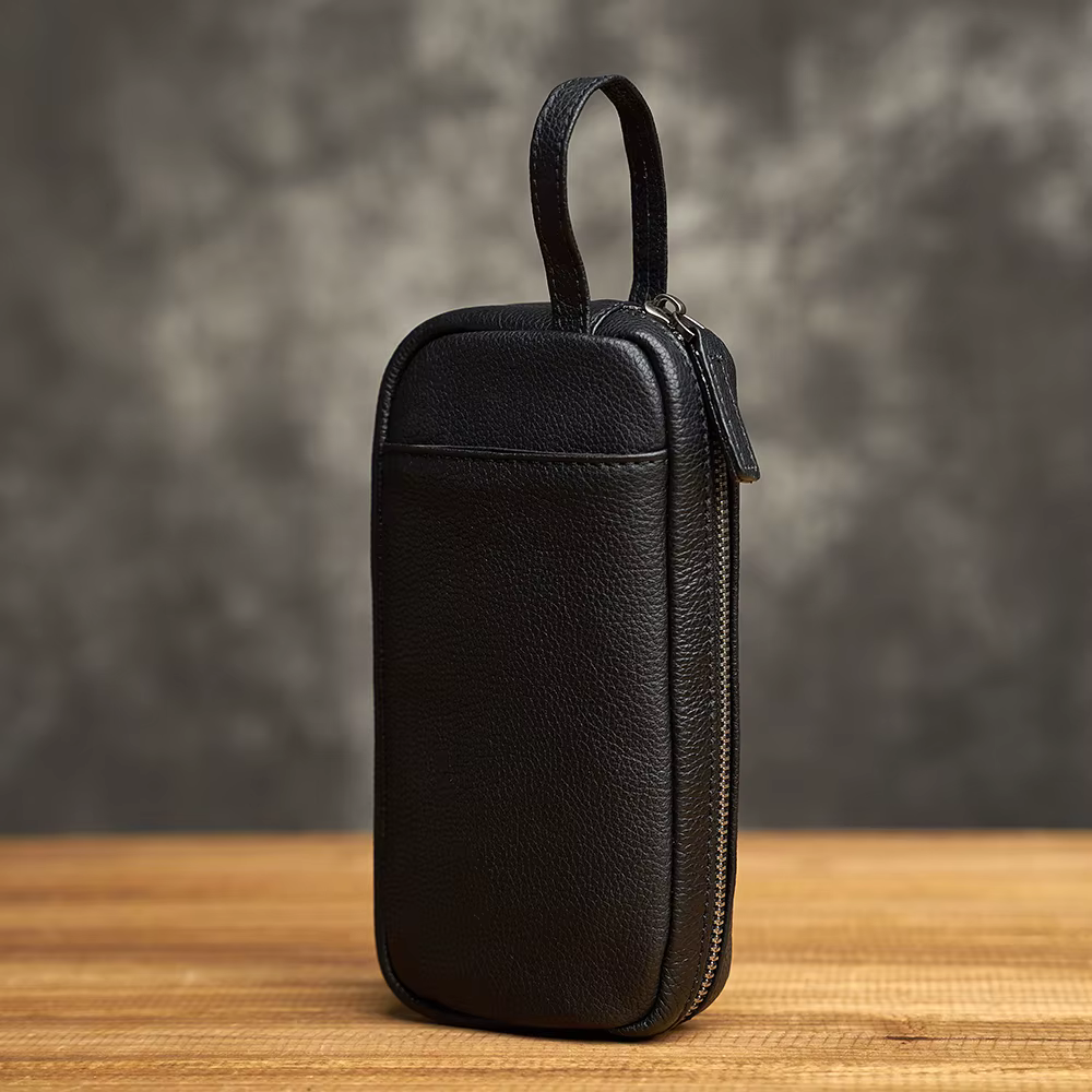ZRCX-Pochette en cuir véritable pour homme, sac à main en cuir de vachette couche supérieure, portef