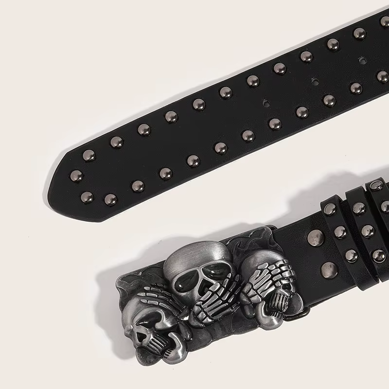Nouvelles ceintures pour femmes de haute qualité marque de luxe Punk Goth Rivet noir jean unisexe ho