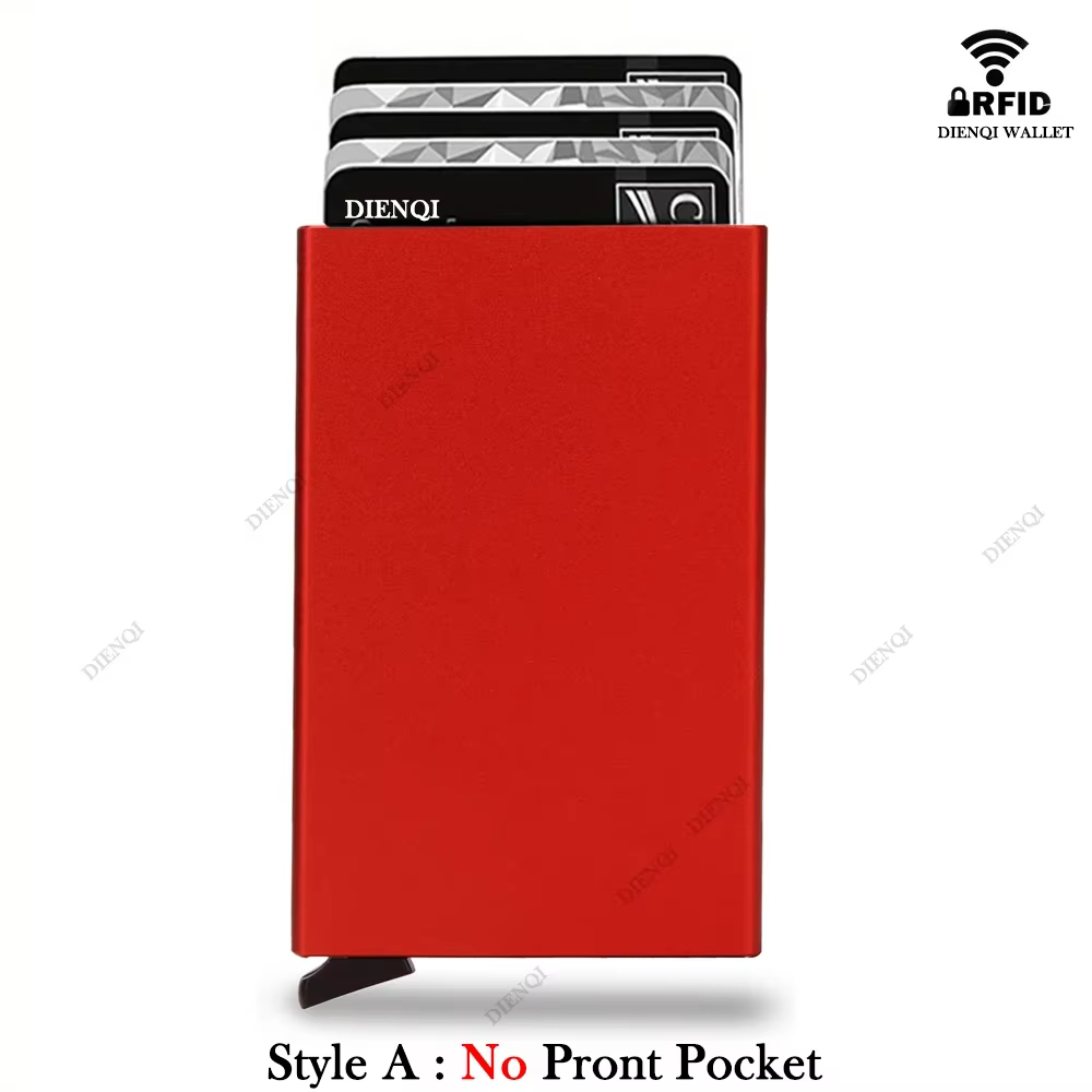 Rfid portefeuille intelligent porte-carte en métal mince mince hommes femmes portefeuilles Pop Up mi