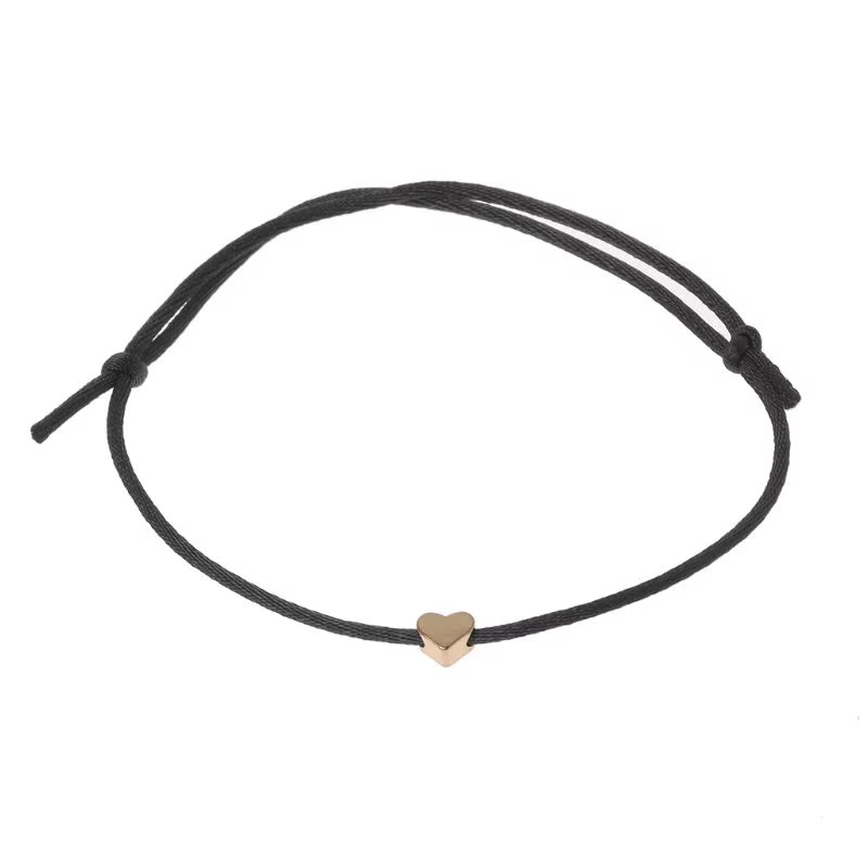 Bracelets à breloques coeur d'amour pour hommes et femmes, bracelet de couple, chaîne rouge porte-bo
