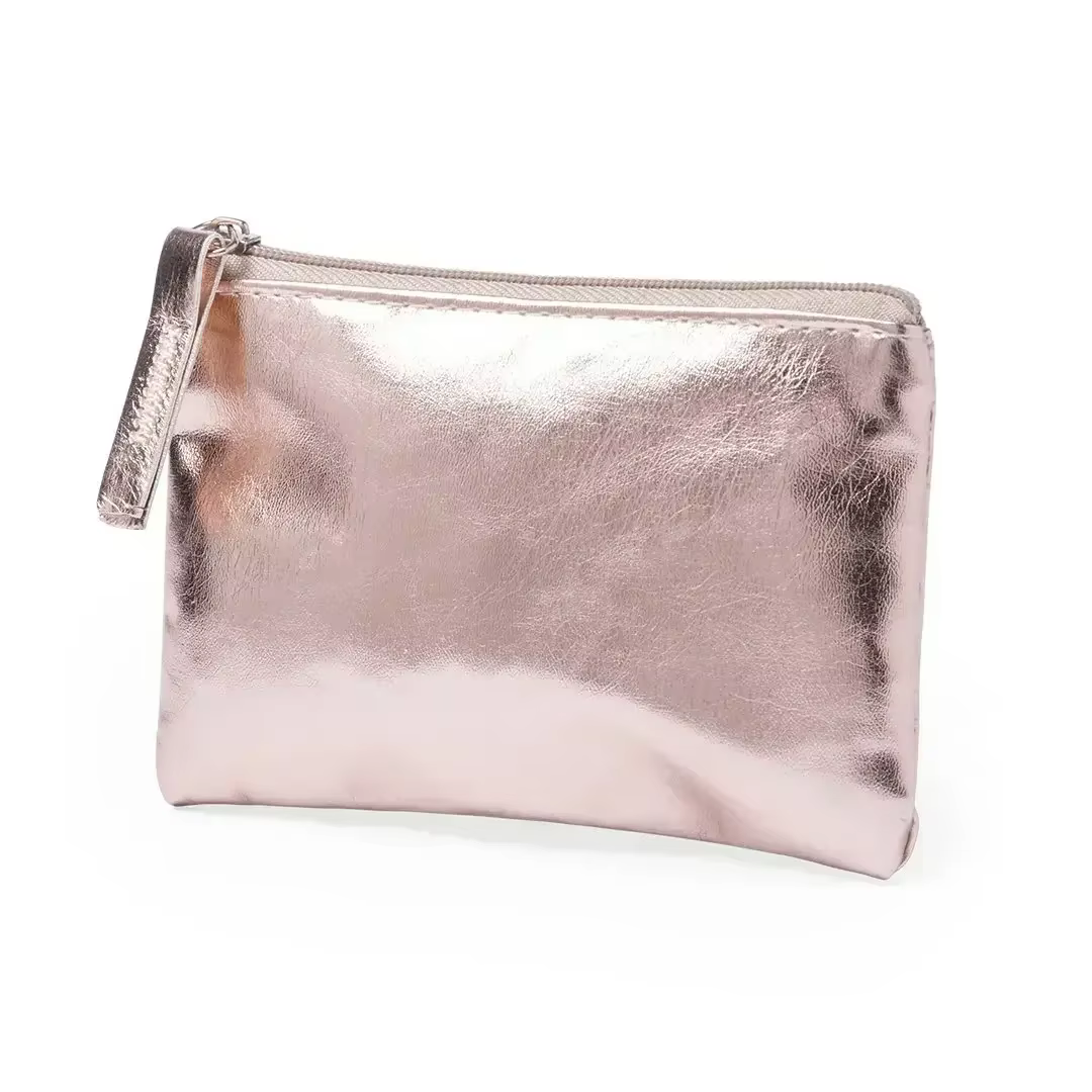 Argent or PU cuir porte-monnaie portefeuille Simple mode étanche sac à monnaie Portable porte-carte