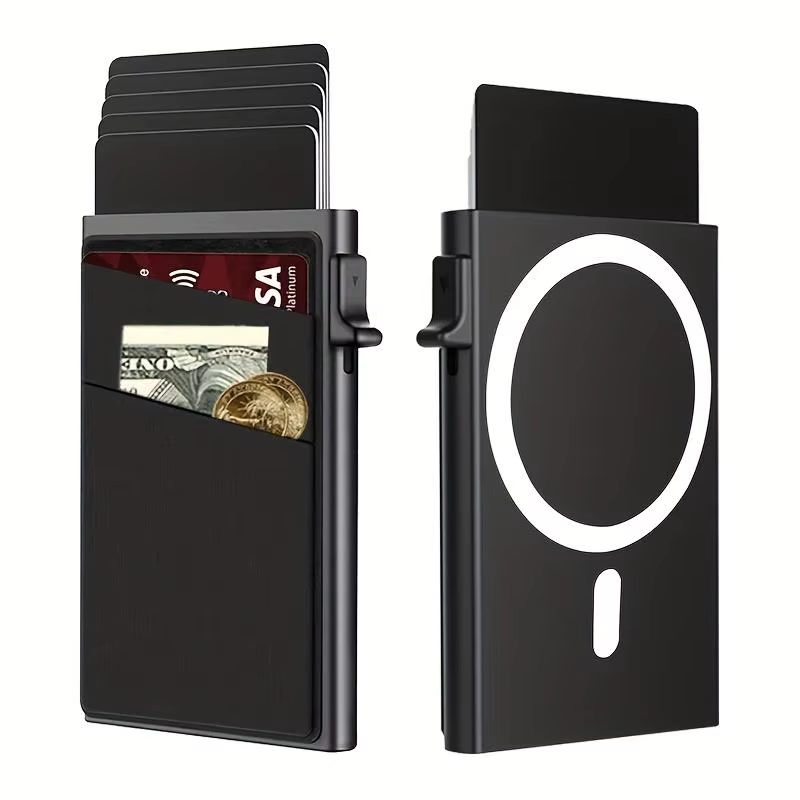 Porte-carte avec impression pour homme, porte-carte bloquant RFID, porte-carte pop-up automatique mi