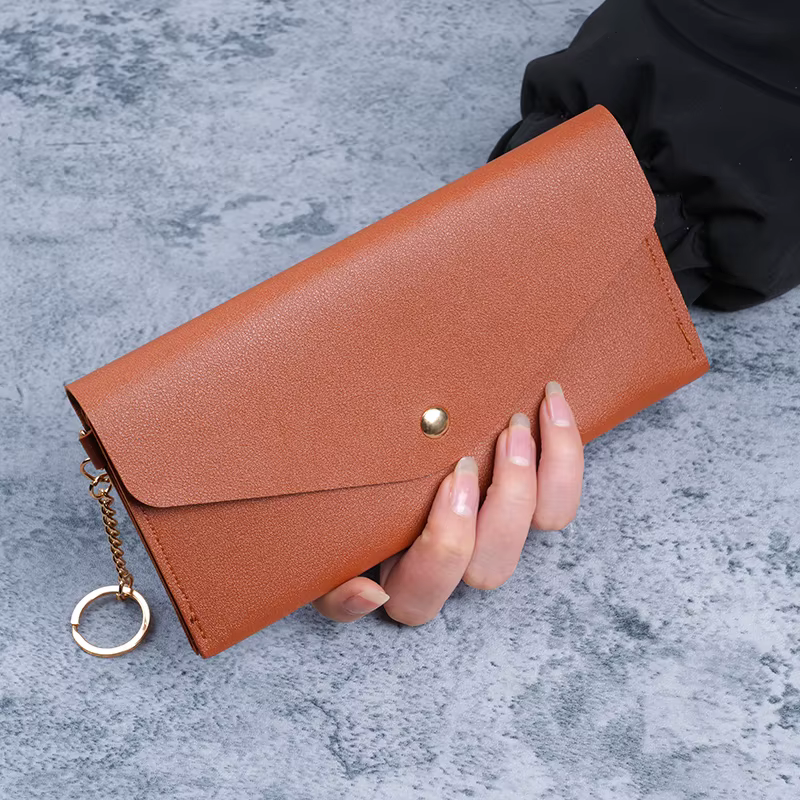 Nouveau Portefeuille Long Portable pour Femme, Pochette Tendance avec Pince à Billets, Multiples Emp