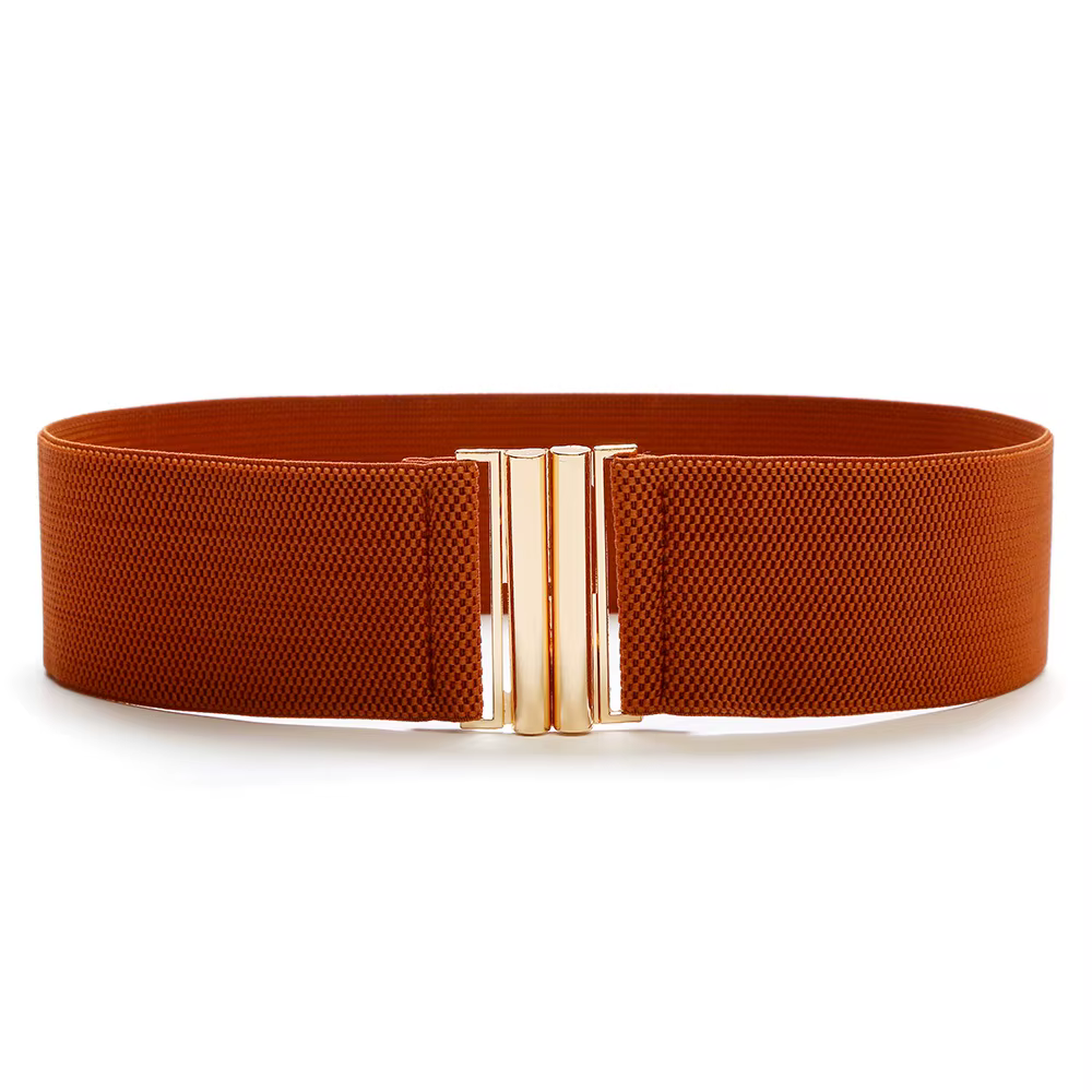 Ceinture large élastique pour femmes, à la mode, ample, assortie avec tout, décoration, matériau en