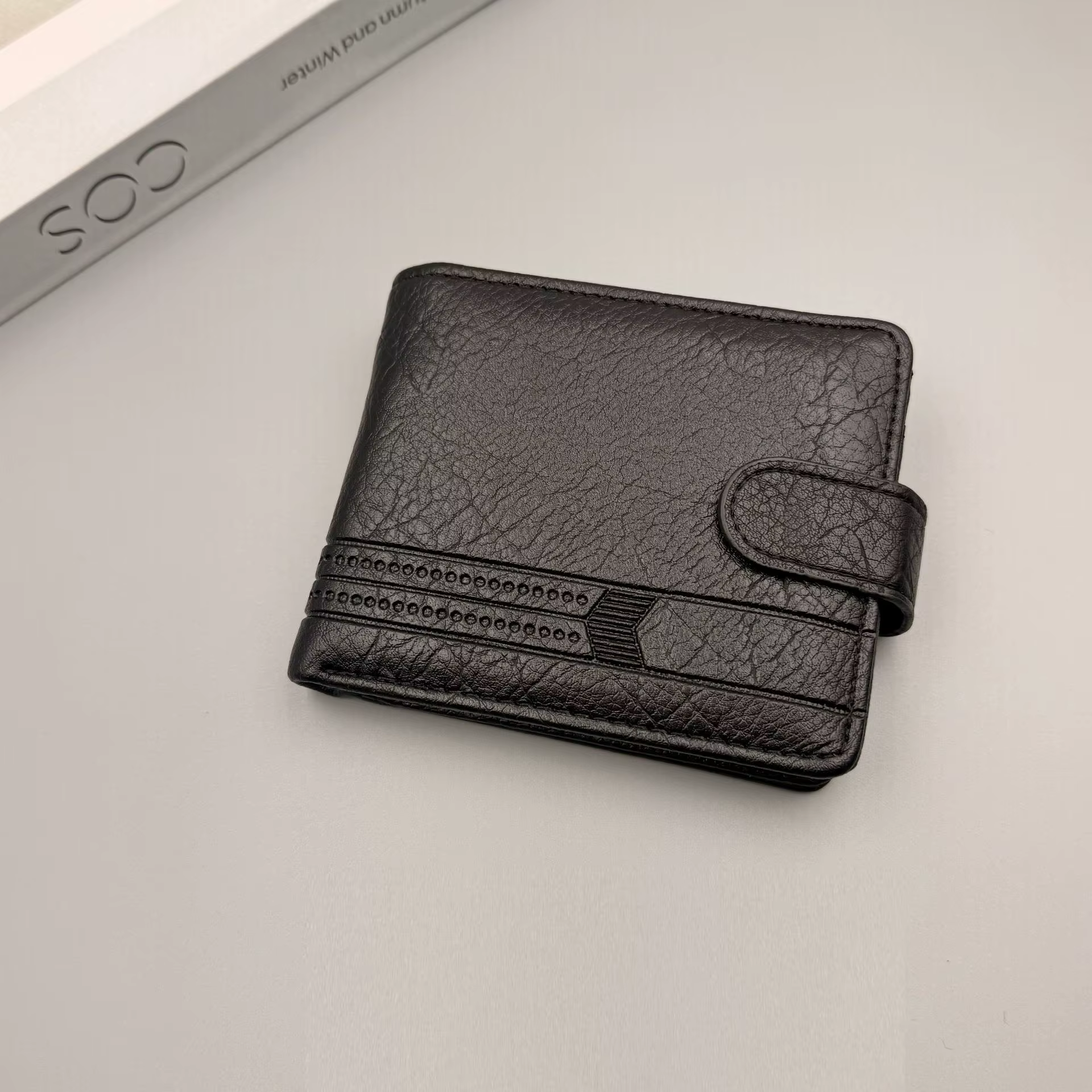 Portefeuille vintage pour homme en cuir, court, avec fermoir, décontracté, durable, porte-monnaie, p