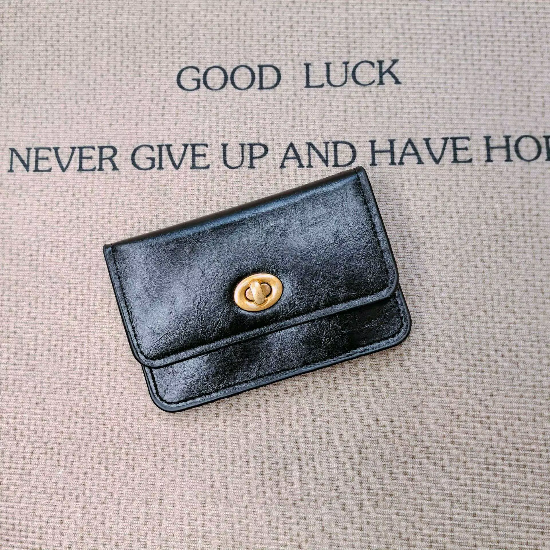Porte-monnaie en PU de style vintage, mini portefeuille, petit format avec porte-cartes, accessoire 