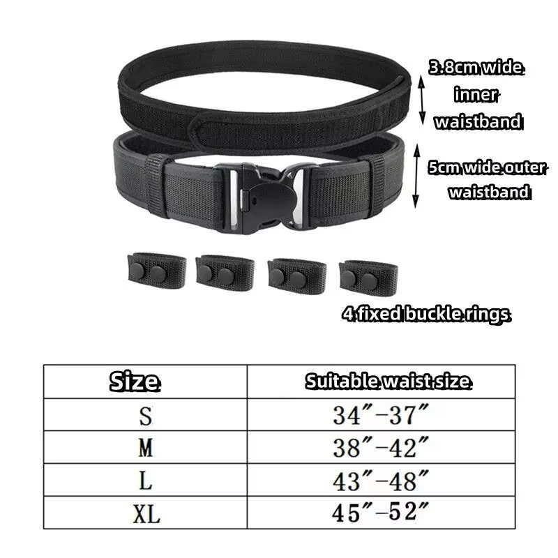 Ceinture tactique 2 en 1, boucle à dégagement rapide, ceintures MOLLE pour hommes, largeur 5CM