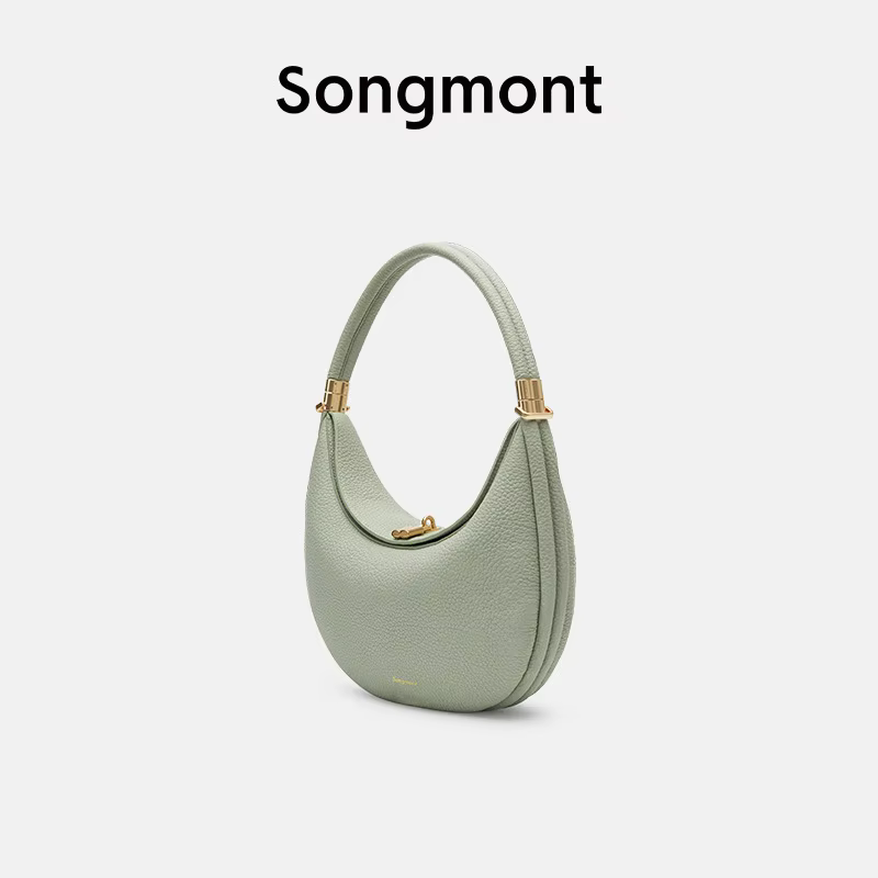 Songmont dames sac à bandoulière motif litchi en cuir souple matériel doré Niche haut de gamme sac s
