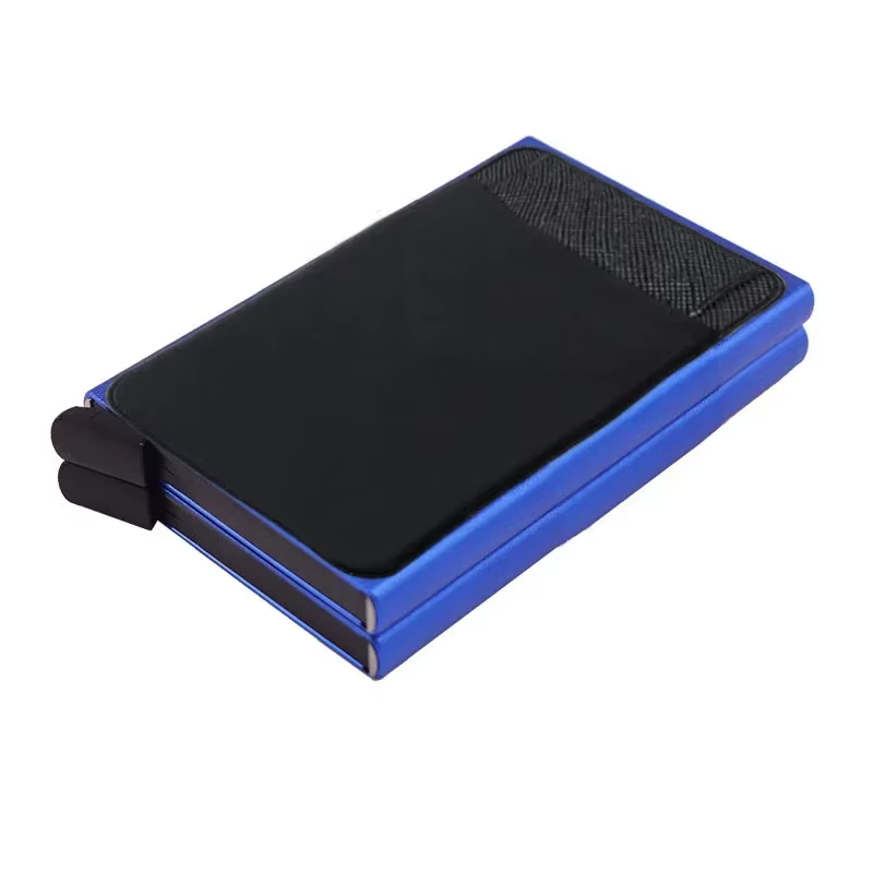 Portefeuille Pop-Up automatique en aluminium, Double porte-cartes RFID, porte-carte de crédit, porte