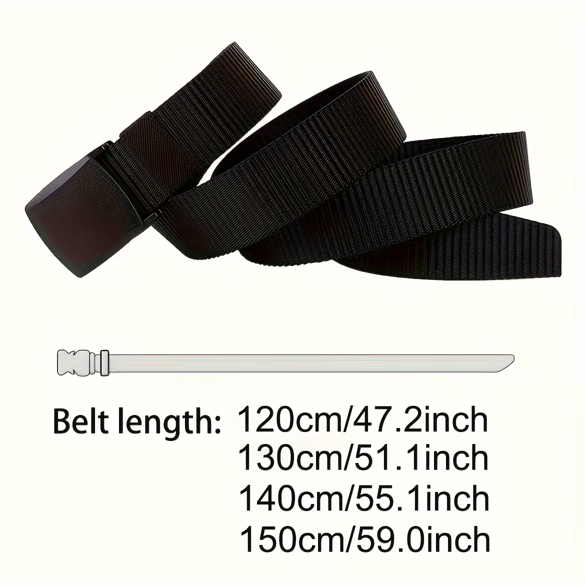 Ceinture en nylon non métallique, structure automatique, extérieur, multifonctionnel, DulCanvas, env