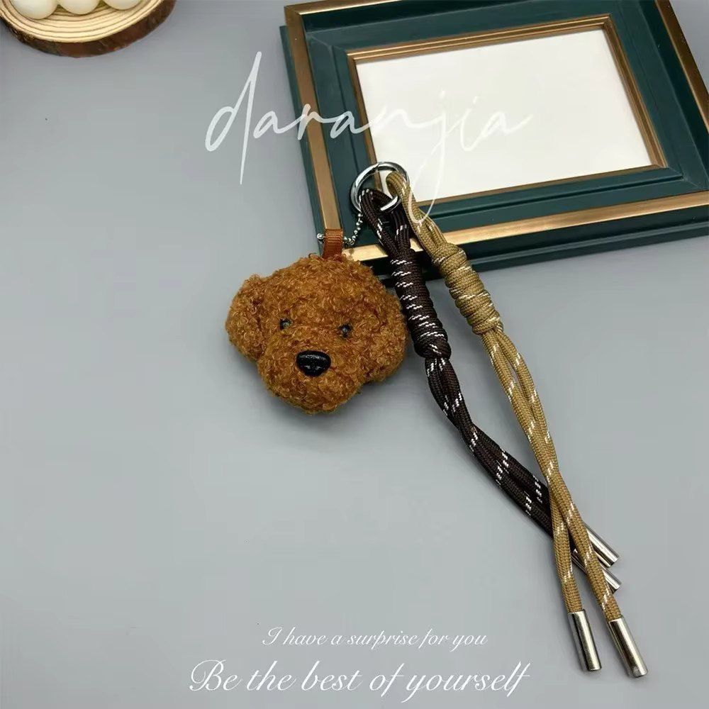 1/2 pièces nouveau porte-clés en peluche chien bricolage sac décoratif charme cadeaux de saint valen