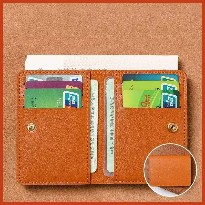 Petit portefeuille en cuir artificiel pour homme, portefeuille simple pour femme, portefeuille éléga