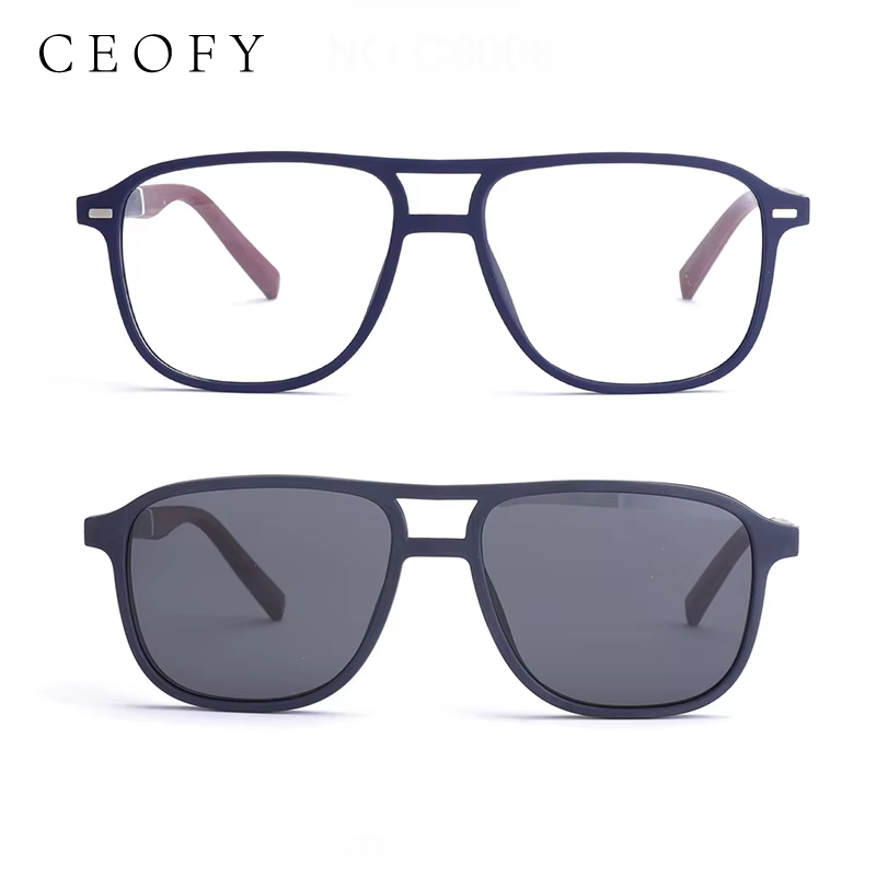 Ceofy Hommes Lunettes Cadre Optique De Mode Soleil Clip Sur Polarized Marque Conception Conduite Lun