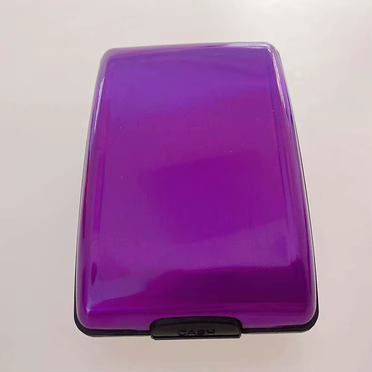Portefeuille rigide antivol en aluminium et plastique avec protection RFID pour cartes bancaires, po