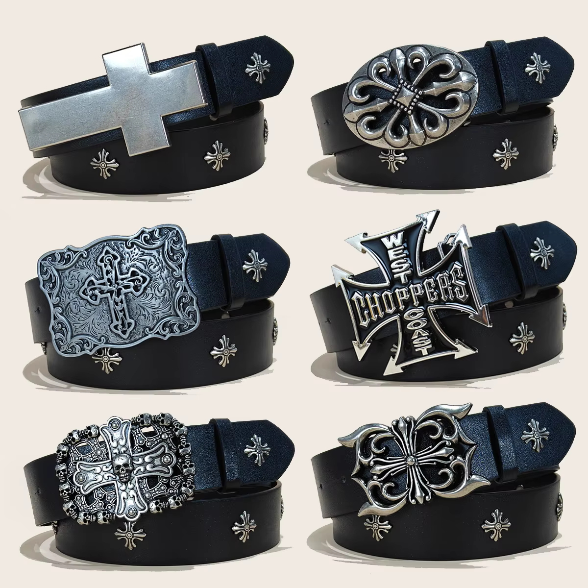 Ceinture cloutée pour hommes et femmes, style Y2K, métal, punk rock, rivets, grandes tailles, ceintu