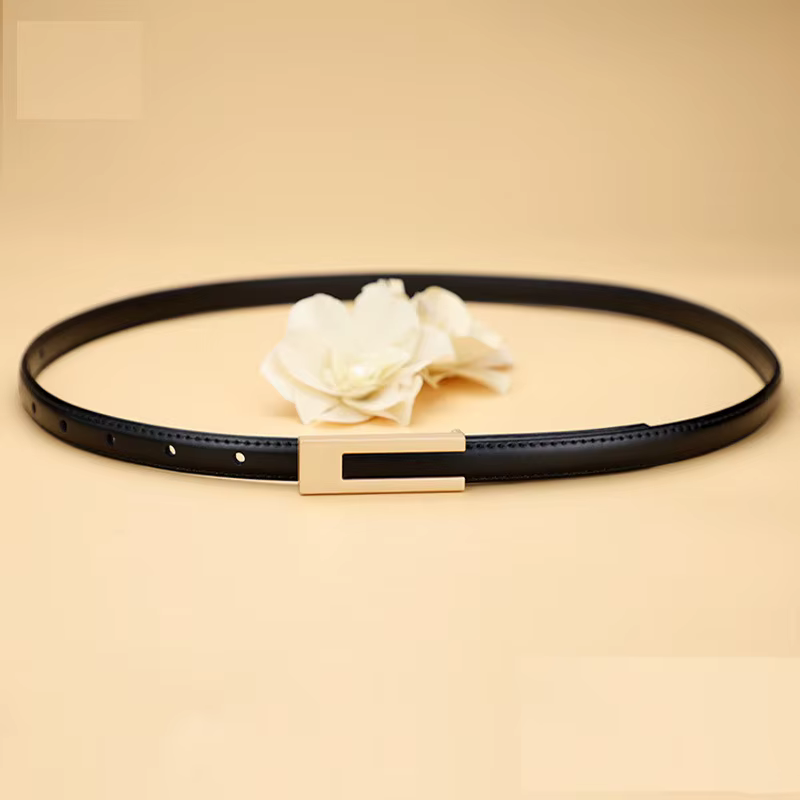 Ceinture en cuir véritable pour femme, ceinture de taille en cuir de vachette tendance avec boucle l