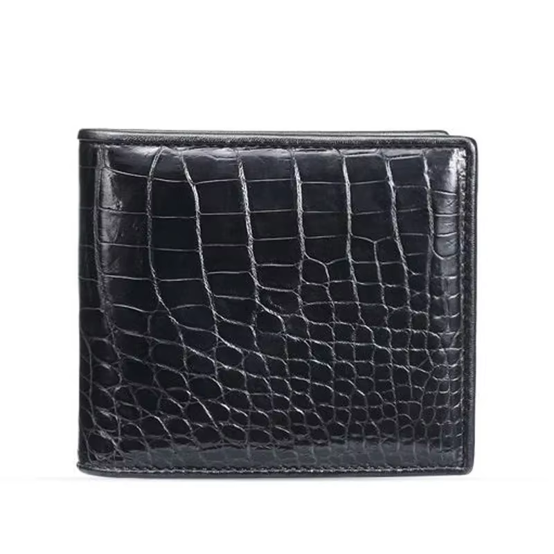 Portefeuille en cuir d'alligator véritable pour hommes, porte-cartes, sac à main, crocodile, marque
