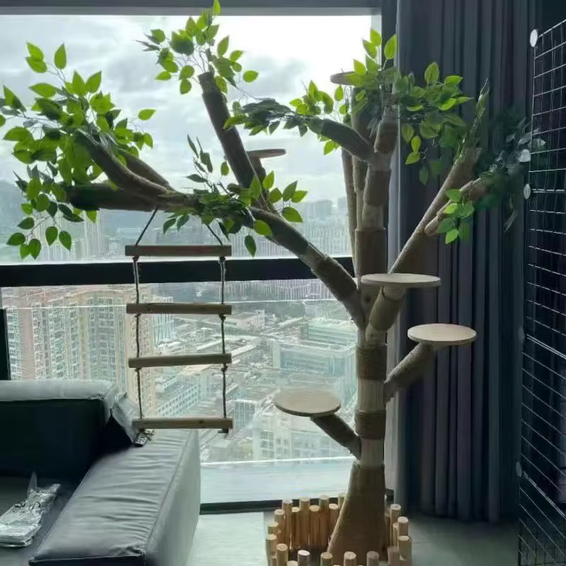 Arbre de simulation d'intérieur pour chat, grand cadre d'escalade familial, fournitures de dressage