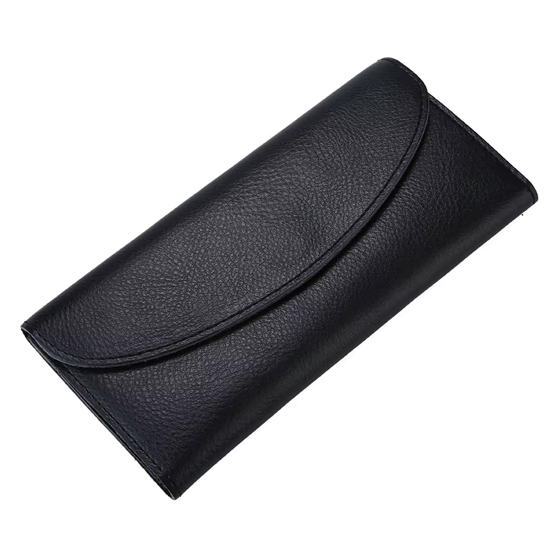 Portefeuille long élégant et fonctionnel pour femmes, initiales personnalisées gratuites, en cuir vé