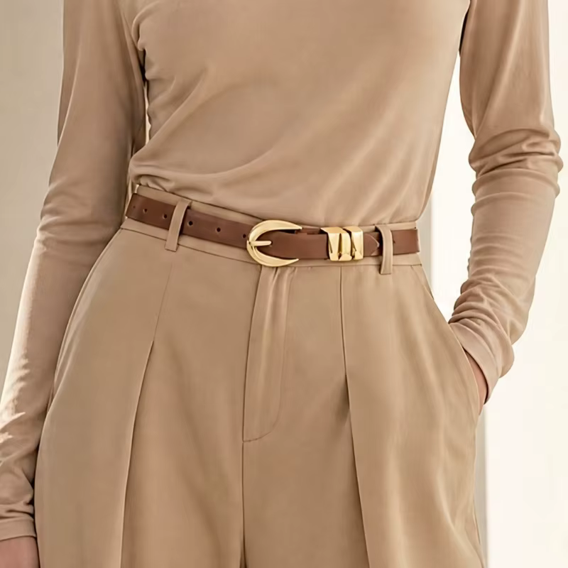Ceinture en PU ajustée pour femme, ceinture fine, pantalon en jean, pantalon formel, ceinture noire