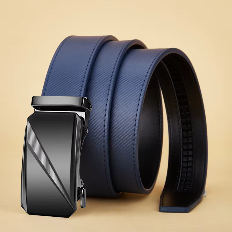 Ceinture pour hommes ceinture rayée bleue ceintures à boucle automatique mode jean ceinture ceinture