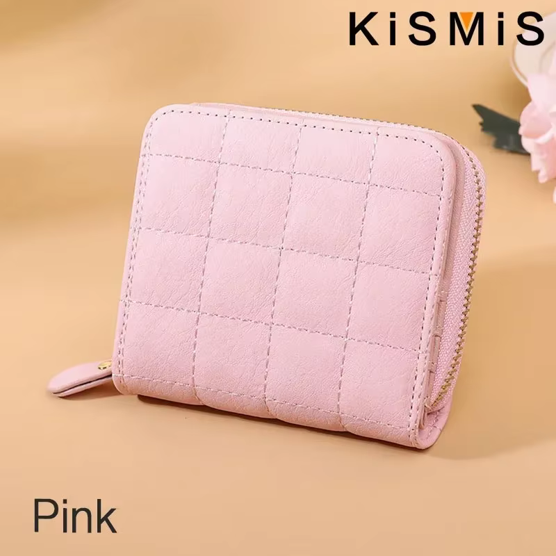 Portefeuille en cuir rose pour femme, porte-monnaie Kawaii mignon, sac à main de créateur de luxe po