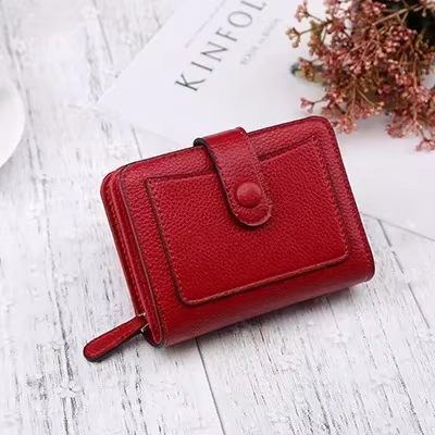 Mini porte-monnaie en cuir avec moraillon pour femme, portefeuilles avec fermeture éclair, porte-car