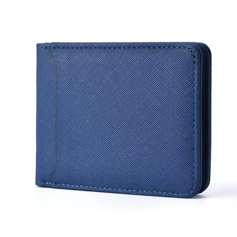 Portefeuille classique rétro en cuir PU pour hommes, pochette pour pièces de monnaie, couleur unie, 