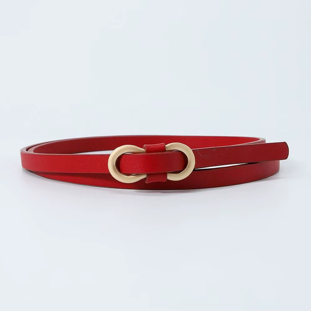 Ceinture en cuir vintage pour robe chemise, fine, avec boucle en forme de 8, pour pantalon et robe