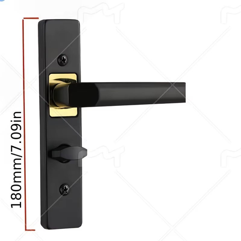 1 serrure de porte en alliage d'aluminium avec 2 poignées // Convient aux portes de salle de bain, d