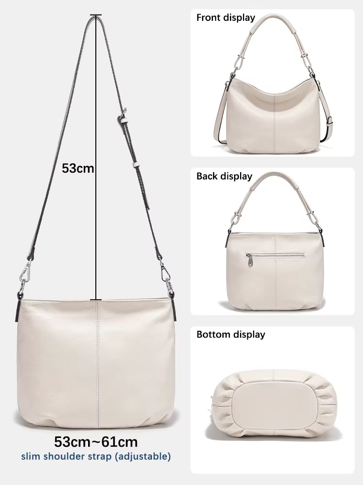 Zency sac à bandoulière en cuir de vachette souple pour femme sac à main en cuir de mode sac à bando