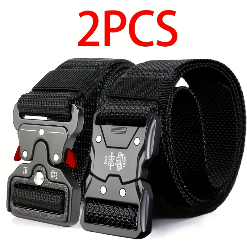 Ensemble de 2 pièces de nouvelle ceinture de taille pour hommes, ceinture décontractée à boucle à dé