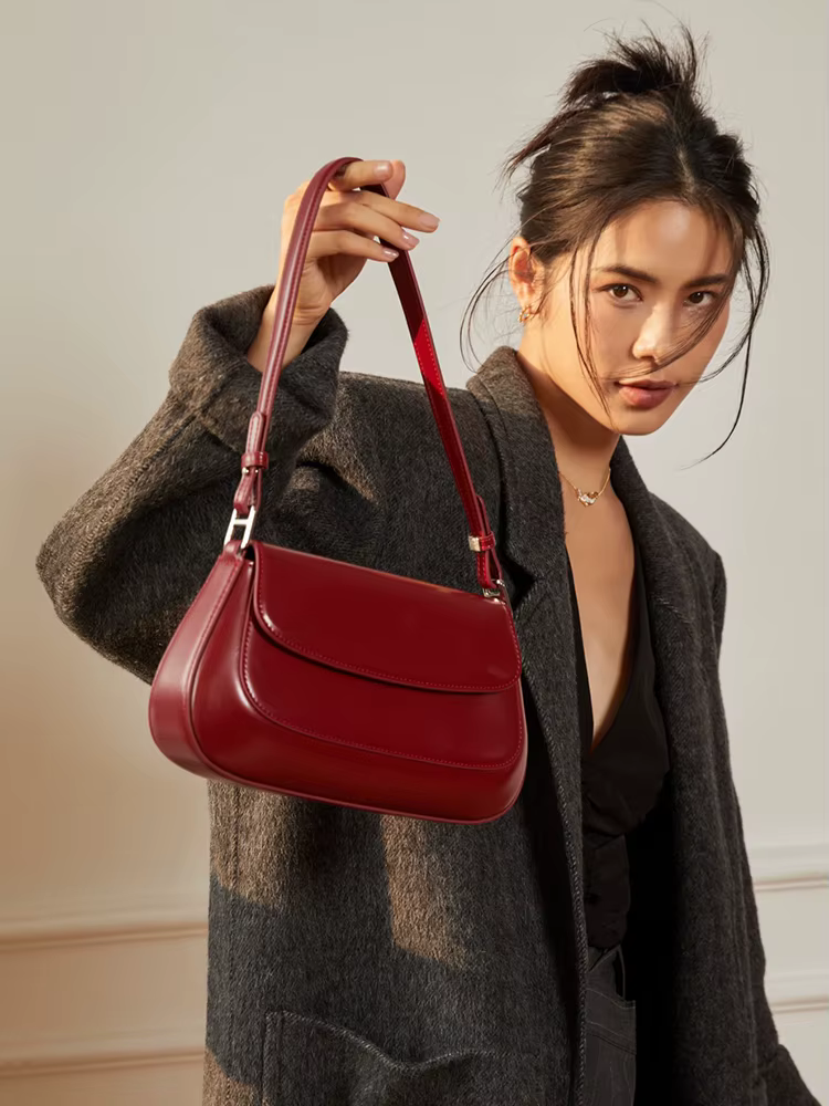Sacs à bandoulière sous les bras en cuir de vache sacs à main en cuir véritable femmes sac à bandoul