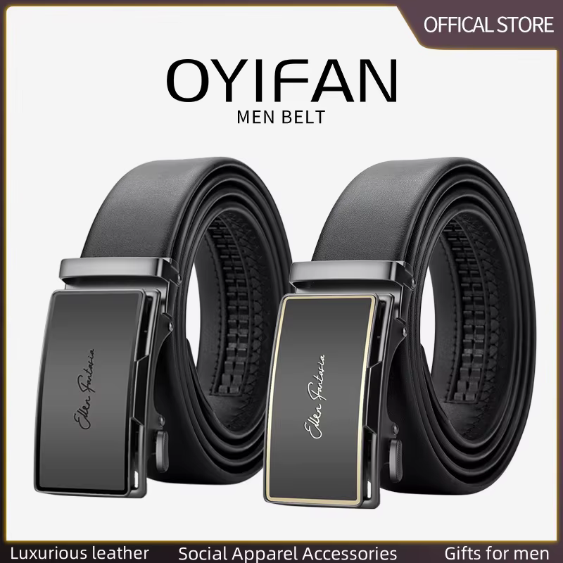 OYIFAN hommes ceinture en cuir véritable ceinture pour hommes alliage boucle cliquet ceintures homme