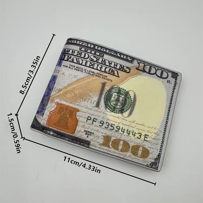 Portefeuilles pour hommes avec 100 dollars américains motif portefeuille drôle pour garçons enfants
