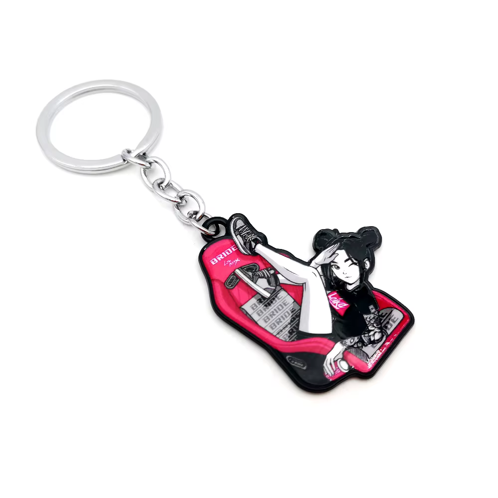 Porte-clés 3D en métal pour modification de voiture, pendentif JDM, pièces automobiles, porte-clés c