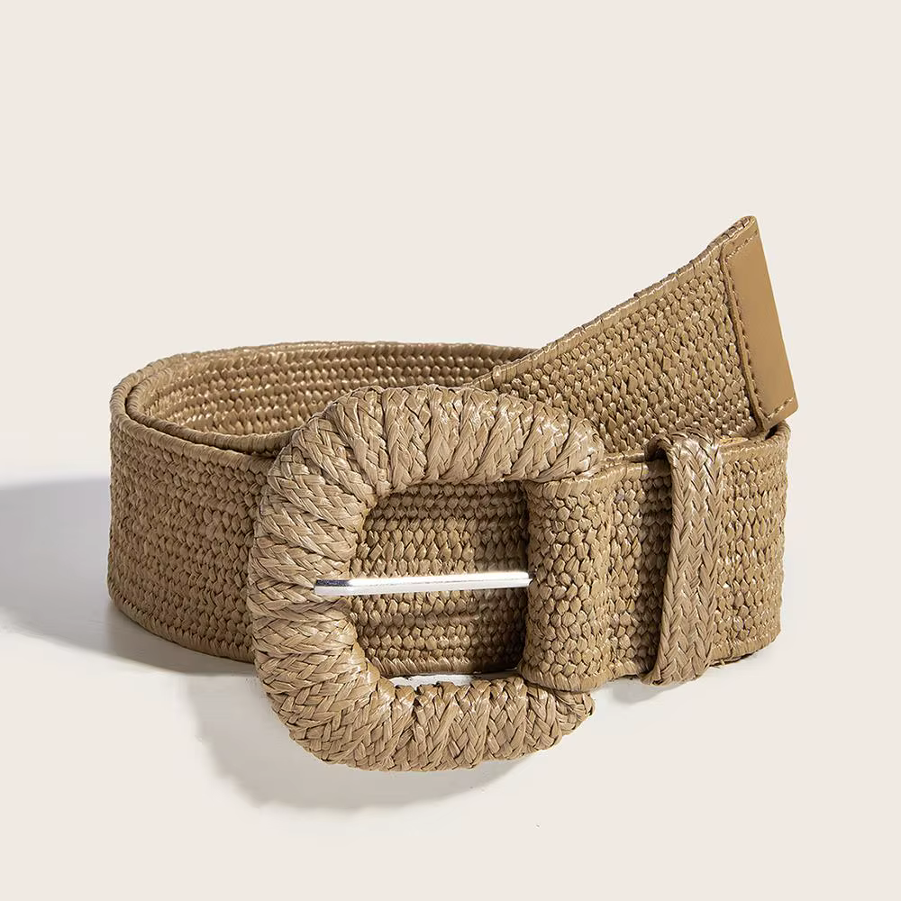 Été automne taille ceinture rétro tissé boucle ardillon ceintures Style bohème tressé large ceinture