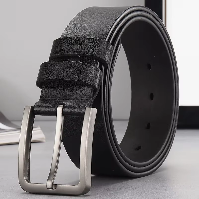 Ceinture pour homme en cuir véritable, ceinture de luxe pour pantalon, ceinture noire pour jeans, ce