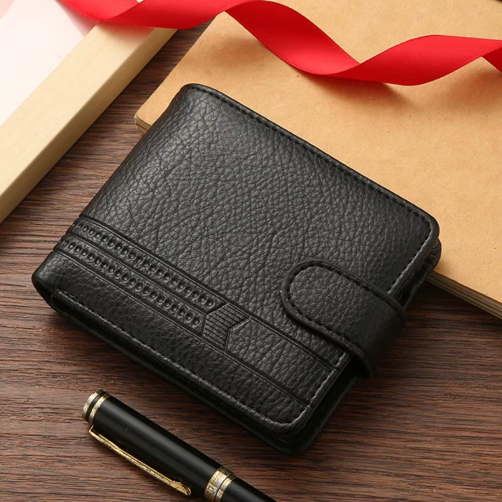 Portefeuille en cuir pour homme avec emplacements pour cartes de crédit/débit, adapté à un usage quo